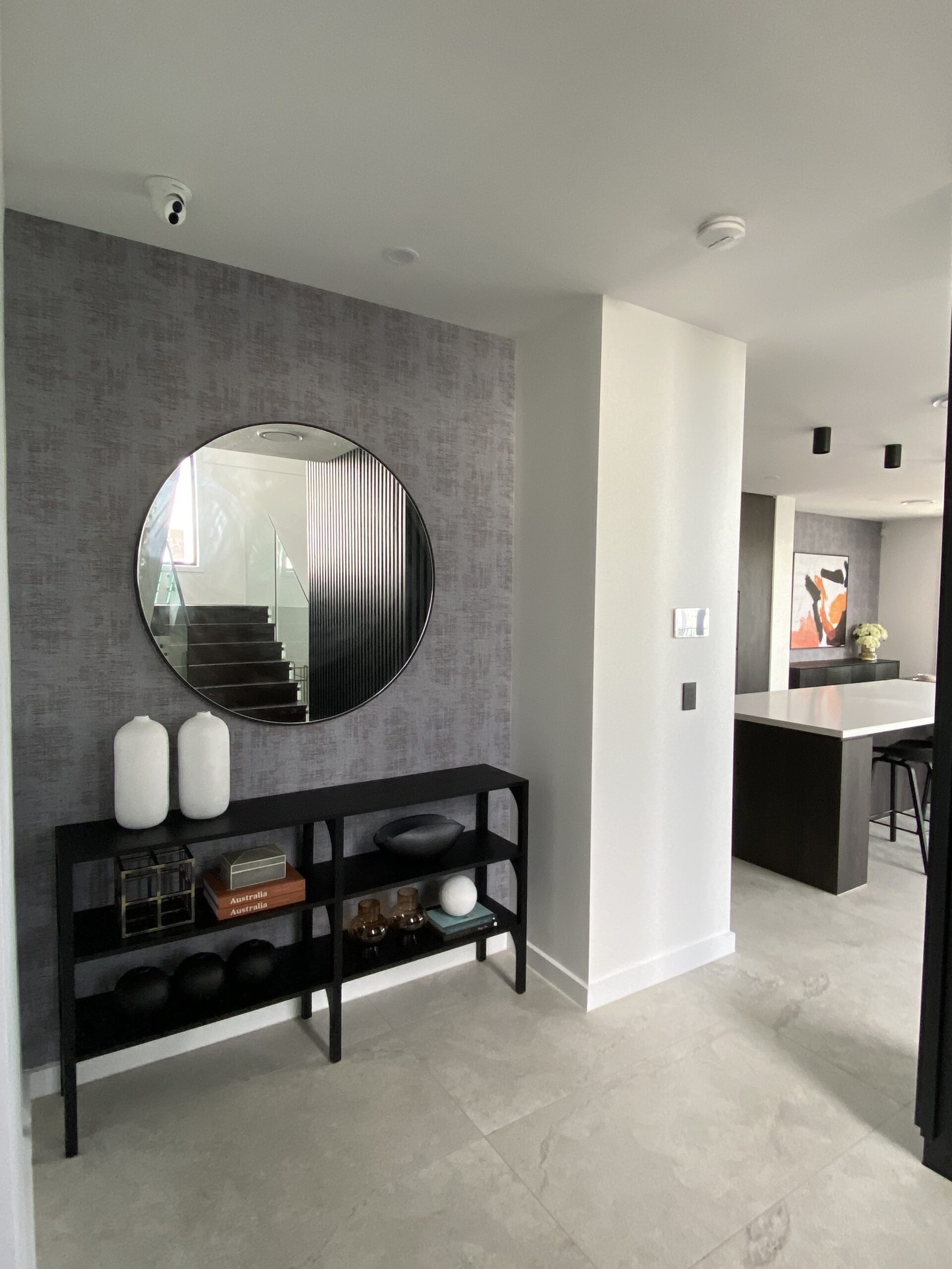 Feature wall textured grey wallpaper