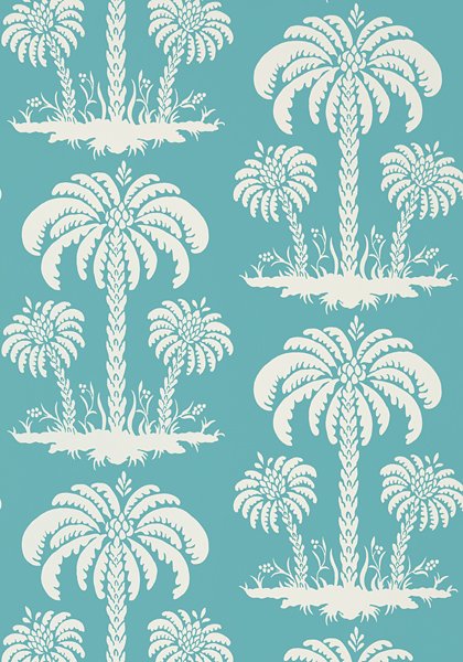 aqua palm tree island wallpaper