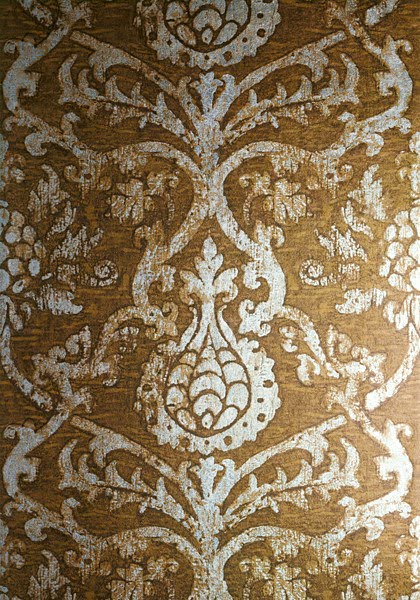 brown damask vintage look wallpaper
