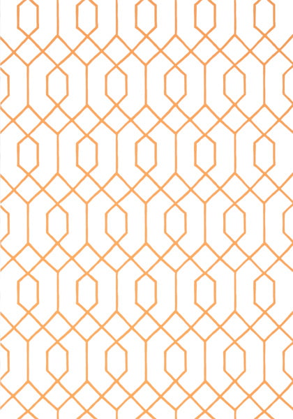 Traditional Geometric wallpaper in modern orange