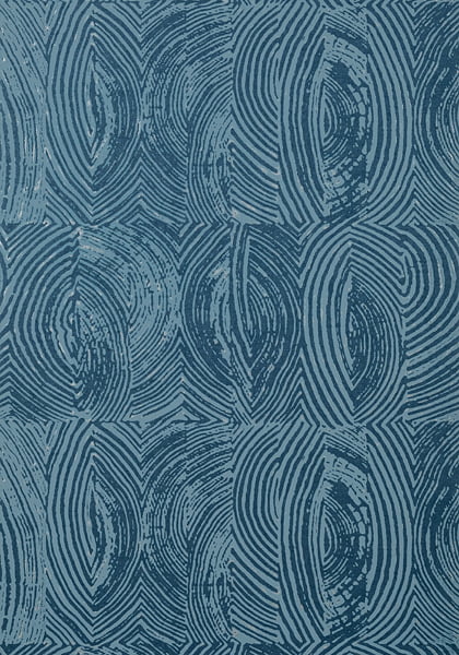 curved pattern navy wallpaper