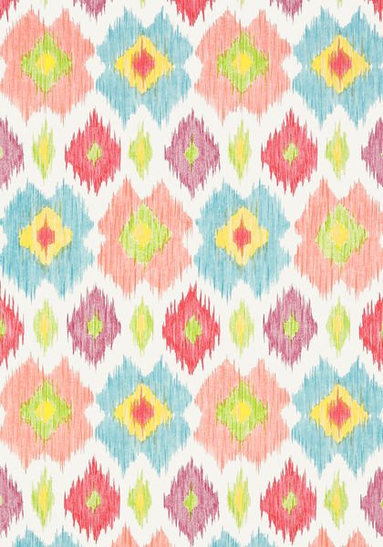 Ikat bright colour wallpaper pattern