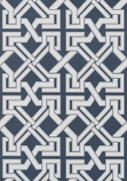 Traditional patterned wallpaper navy