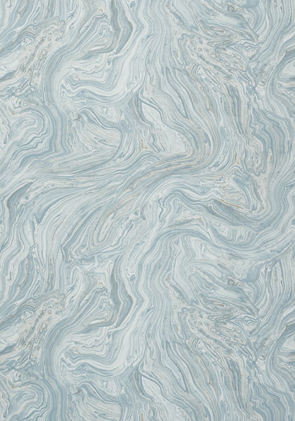 Marbled effect wallpaper in aqua