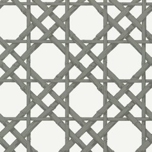 Bamboo cane trellis pattern wallpaper grey