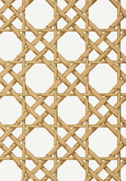 Bamboo cane trellis patterned wallpaper
