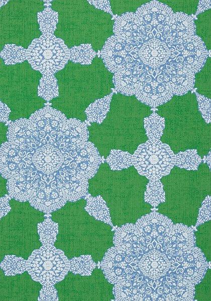 Paisley vintage style green wallpaper