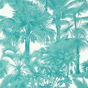 Palm tree wallpaper turquoise