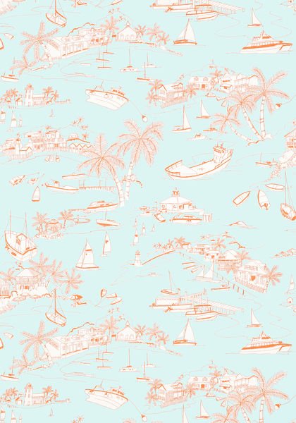 Nautical tropical wallpaper