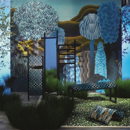 Modern forest mural