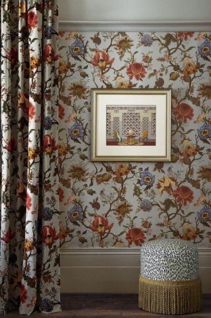 Modern floral wallpaper