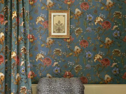 brightly coloured floral wallpaper