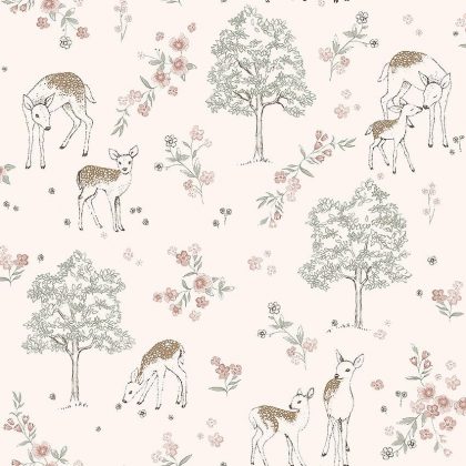 Nursery wallpaper featuring deers