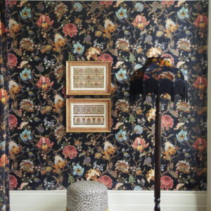 Exotic brightly coloured flower wallpaper