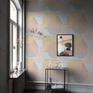 Retro shapes wallpaper in pastel