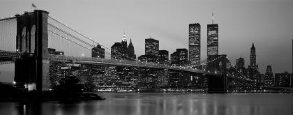 Cityscape NYC mural black and white