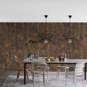 Industrial style wallpaper rusted copper