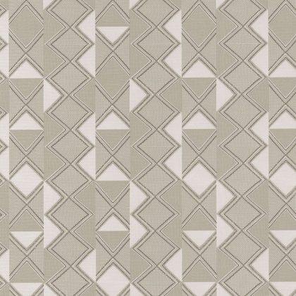 Grey beige tribal design wallpaper that looks like fabric stitches