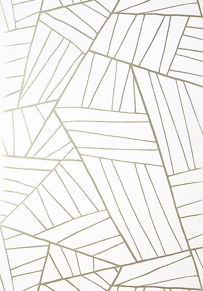 Bold geometric wallpaper design Jordan in white