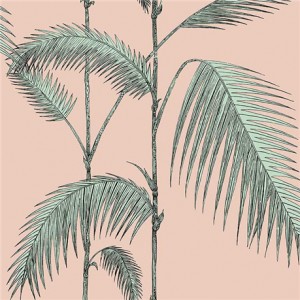 Palm leaves wallpaper in pink