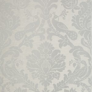 passaro damask silver wallpaper