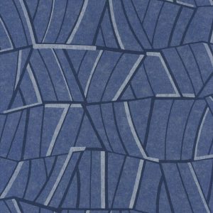 blue curved geometric patterned wallpaper