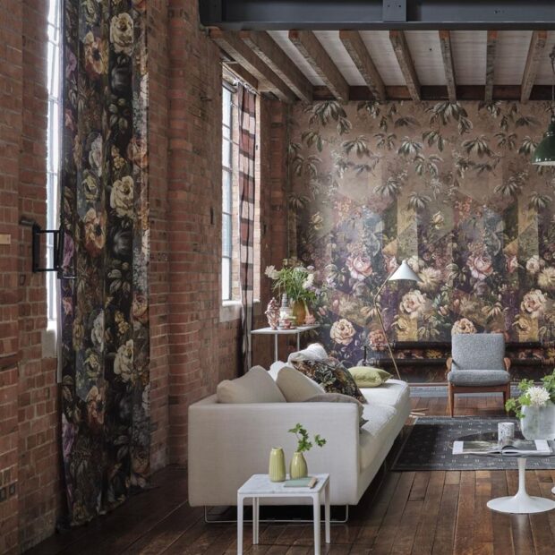 floral wallpaper mural