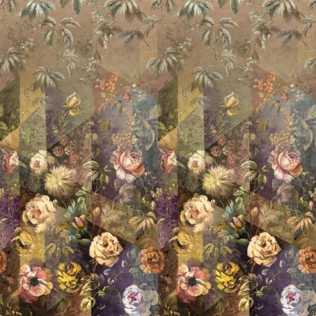 floral geometric mural Manakari