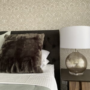 Casamance Rabat wallpaper in bedroom cream