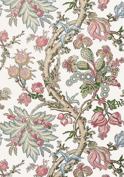 pink heritage style wallpaper