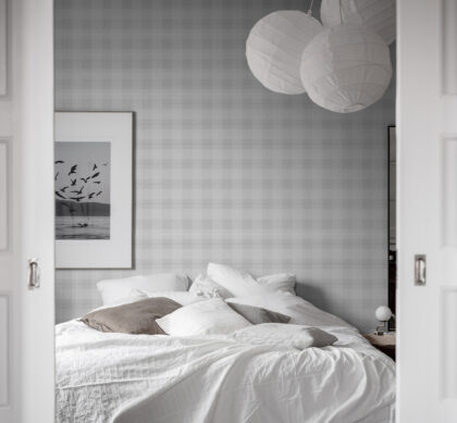Tartan check wallpaper grey