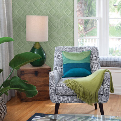 living room wallpaper green geometric wallpaper