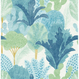 teal blue desert plant wallpaper