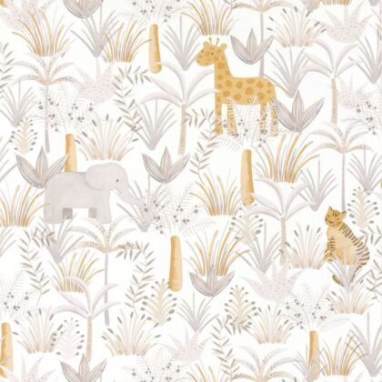 elephants, giraffes and tigers - kids wallpaper
