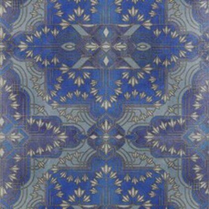 blue tile effect wallpaper