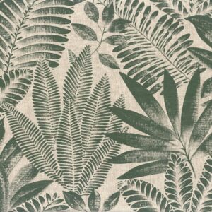 modern printed green tropical leaf wallpaper