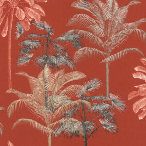 Bright coral palm tree wallpaper