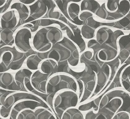 grey and white bold swirly patterned wallpaper
