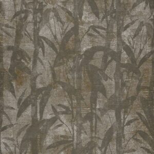 Taupe leafy textured wallpaper