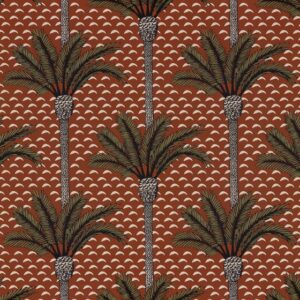 Modern terracotta tropical palm tree wallpaper