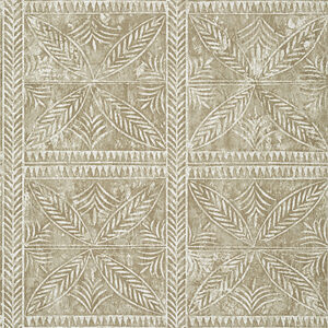 African textile wallpaper style in beige