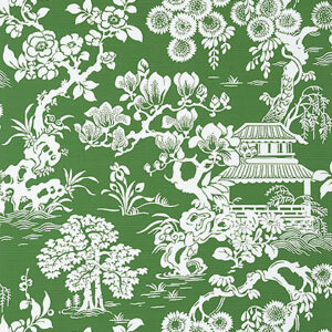 Green Japanese style wallpaper Pavilion