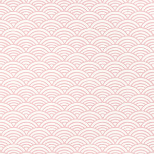Blush pink geometric curvy patterned wallpaper