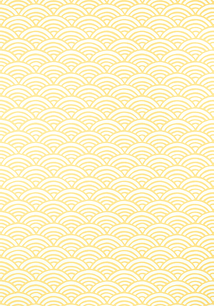 Bright fun yellow wallpaper design of curves
