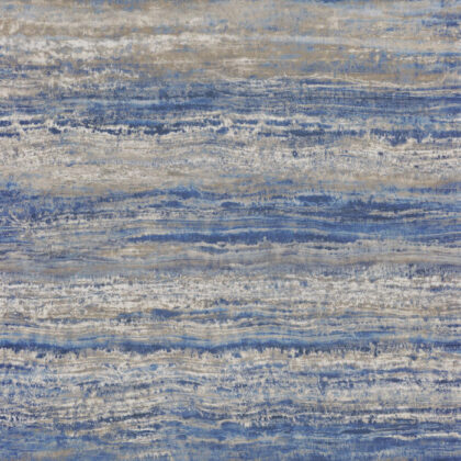 blue metallic horizontal strie wallpaper pattern