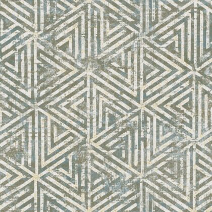 Faded vintage effect on this geometric wallpaper