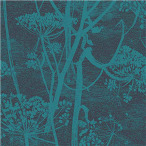 Turquoise floral wallpaper Cow Parsley