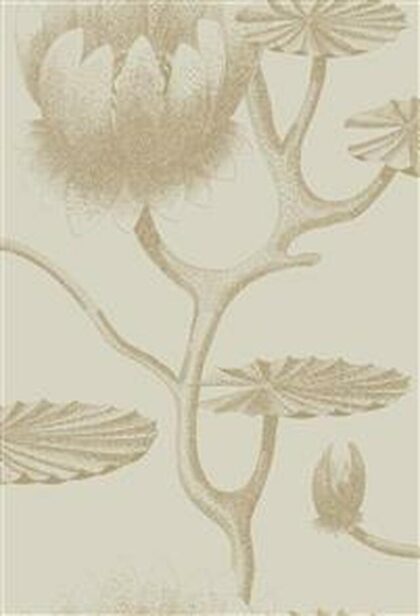 creamy gold large scale floral wallpaper Lily