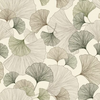 Green leaves in Denzo autumnal wallpaper pattern