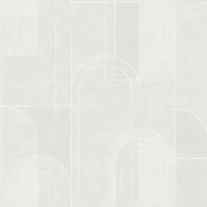 Grey subtle art deco wallpaper. Grey wallpaper with a curvy geometric pattern